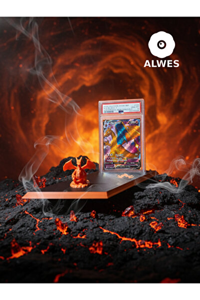 AlwesStore Pokemon PSA kart standı Figürlü - Pokemon kart sergileme standı