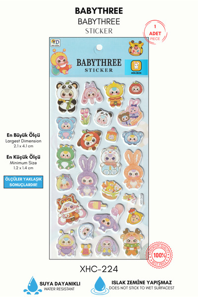 Mielibon Babythree Sticker Set – Cute Costumed Baby Sticker Collection