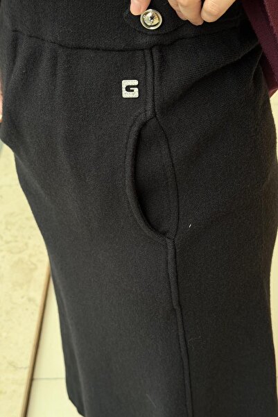 Ghisa Buy Apoletli Knitted Skirt with Pocket Detail