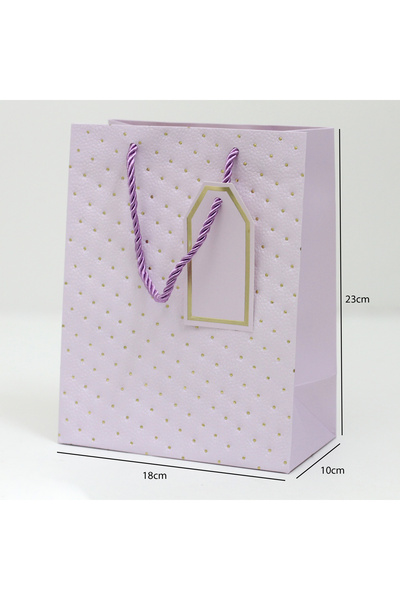 Generic 12 قطعة من أكياس هدايا منقطة اللون موف فاتح الأبعاد 18×1