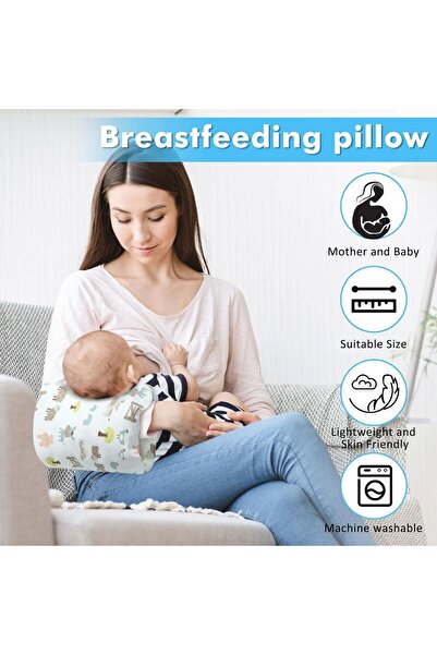 Generic Baby Arm Feeding Pillow - Soft Cotton Nursing Support (Zoo Print)