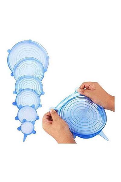 GENERIC4 6-piece Blue Food Storage Lid/Stopper Set, 4.5-inch