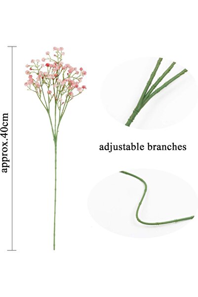 Homcomodar Gypsophila Artificial Pack of 12 White Artificial Flowers