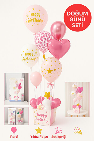 TOYFEST Pink Birthday Balloon Box – Happy Birthday Concept Party Decorations ...