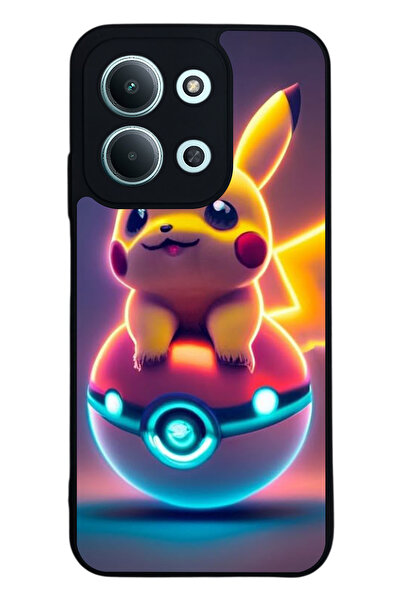 Aksel Kılıf متوافق مع Xiaomi Redmi 15C مطبوع ، أسود غير لامع، سيليكون ناعم، و...