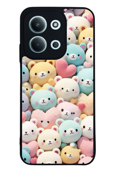 Aksel Kılıf متوافق مع Xiaomi Redmi 15C مطبوع ، أسود غير لامع، سيليكون ناعم، و...