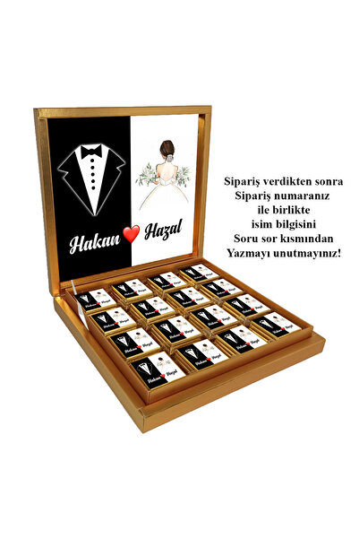 Blackeye Chocolate Kişiye Özel Damat Bohçası Çikolatası Gelin Bohçası Çikolat...
