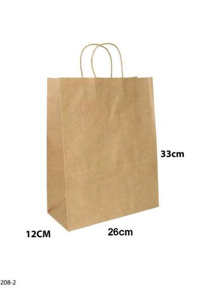 Generic 12 قطعة من أكياس ورقية لون كرتوني الأبعاد 26×12×33 سم