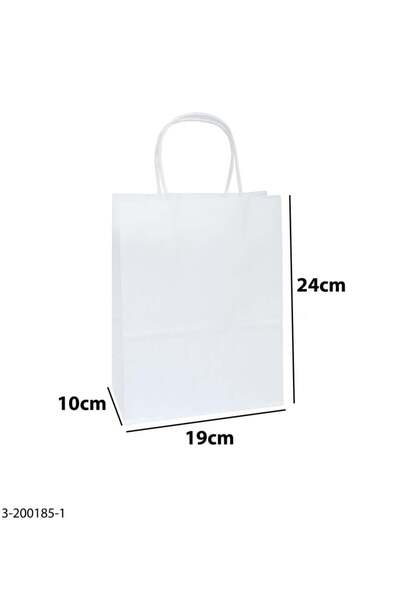 Generic 12 قطعة من أكياس ورقية لون أبيض الأبعاد 19×10×24 سم