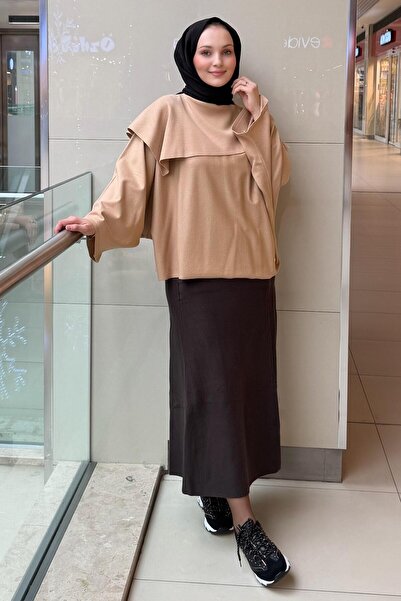 Ghisa Buy Apoletli Knitted Skirt with Pocket Detail