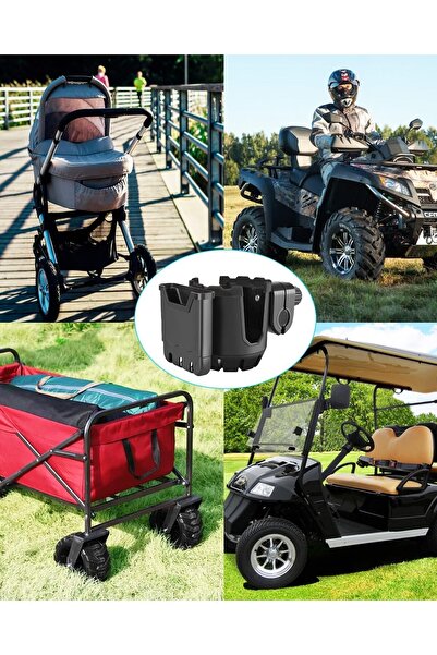 Generic Cup Holder with Mobile Device Holder and Hook for Baby Stroller (A)