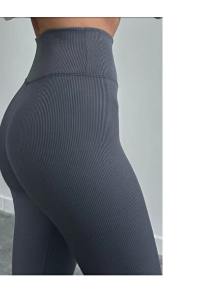 EDAMODA Corded Fabric Fleece-Lined , High Waist Shaping / Sculpting Leggings with Fleece Inside Indigo Color