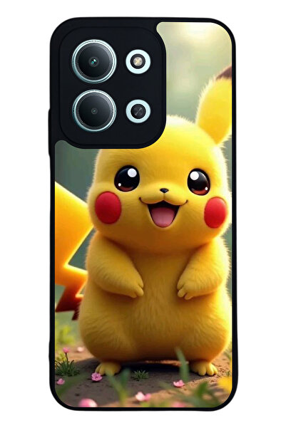 Aksel Kılıf متوافق مع Xiaomi Redmi 15C مطبوع ، أسود غير لامع، سيليكون ناعم، و...