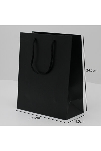 Generic 12 قطعة من أكياس ورقية لون أسود الأبعاد 9×19×24 سم