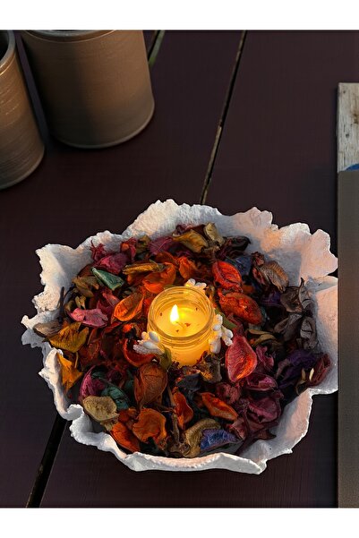 Bukiro Natural Flower Cone Bowl Candle Detailed Design Gift Bowl 20X20 cm