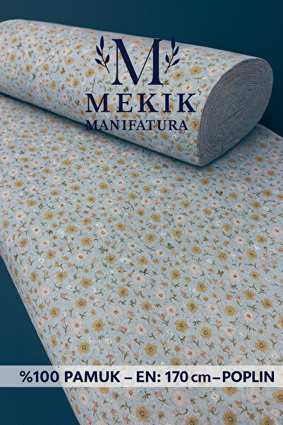MEKİK MANİFATURA %100 Pamuk Poplin Kumaş – 170 cm En – Çiçek Desenli