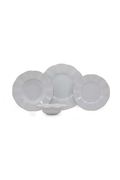 Asi Home 24-piece Dinnerware Set Nil Porcelain White/Gold