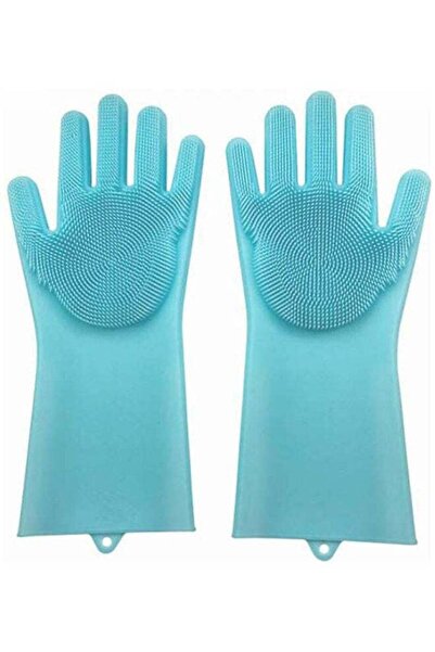 GENERIC4 Pair of magic silicone cleaning gloves, reusable & heat-resistant for kitchen, dishes, car & pet hai