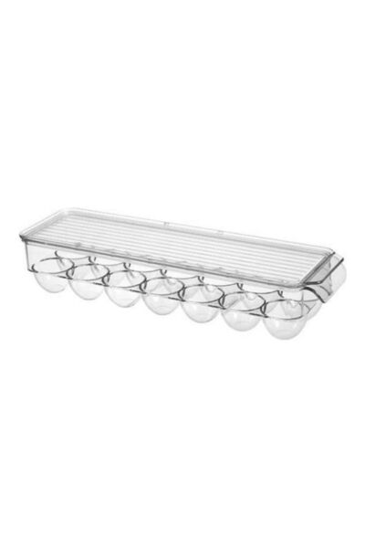 GENERIC4 Egg Storage Box 14-Slot with Transparent Lid 35x11x5 cm