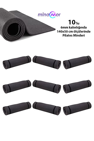 Minamor 10lu 6mm 140x50 Siyah Pilates Minderi