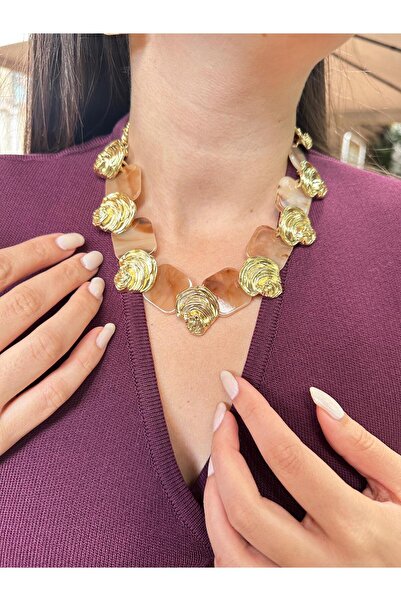 H&S AKSESUAR Special Design Resin-Steel Necklace