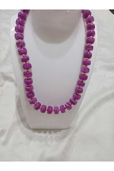 golden takış MOR SİLİNDİR KOLYE