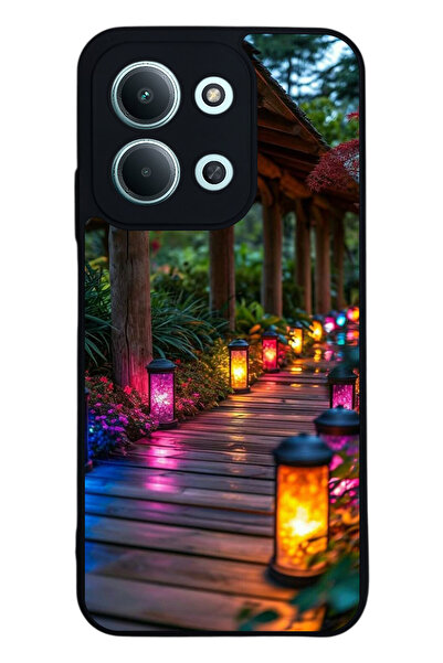 Aksel Kılıf متوافق مع Xiaomi Redmi 15C مطبوع ، أسود غير لامع، سيليكون ناعم، واقي، غطاء ممتص للصدمات، حافظة