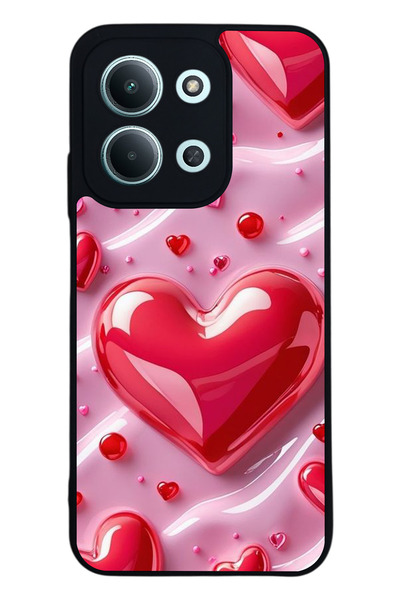 Aksel Kılıf متوافق مع Xiaomi Redmi 15C مطبوع ، أسود غير لامع، سيليكون ناعم، و...