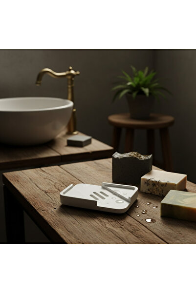 Fiyera Home White Rectangular Perforated Soap Dish
