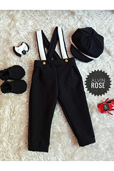Alvin Siyah Beyaz Doğum Günü Konsept Salopet takım