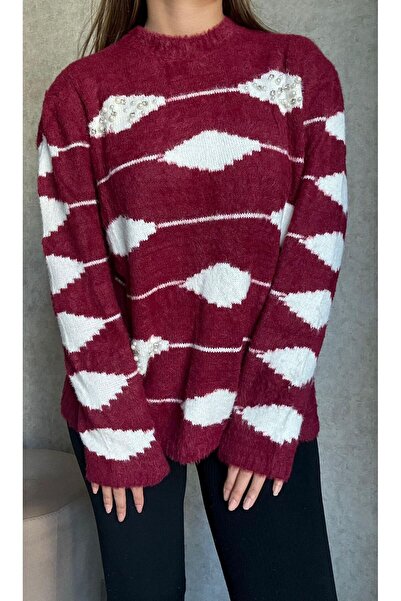 Aure Store Yumuşak Dokulu İncili Desenli Triko Kazak