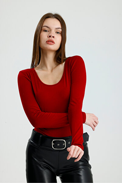 let s shine Wide Neckline Long Sleeve Bodysuit