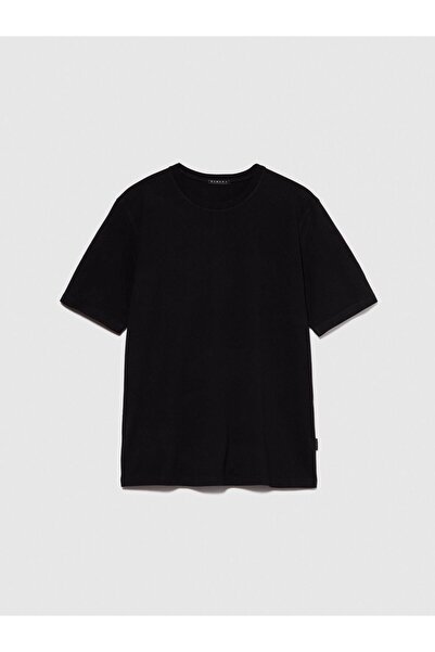 Sisley 100% Cotton Regular Fit Crew Neck T-Shirt Men's Black T-Shirt - 324P3I1Xs101J