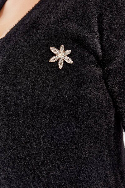 Laden Knitwear Women's Bearded Rope Brooch Thick Coat Winter Mother Cardigan