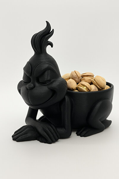 GenelTedarik Grinch Designed 3D Snack Bowl Decorative Snack Bowl (for Pistach...