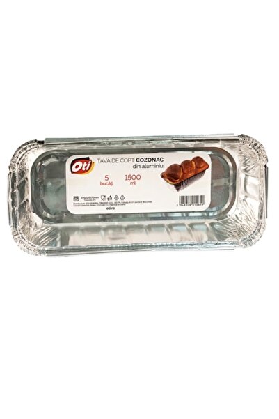 Oti aluminum baking tray for cozonac, 1500 ml, 5 pcs/set