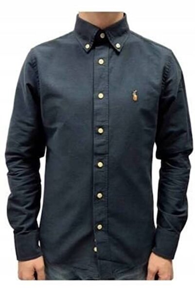 Ralph Lauren men's shirt, cotton, dark blue, XXL