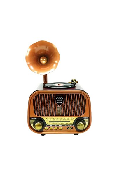 Rose SP-428 USB-SD-FM-Bluetooth Destekli Şarjlı Nostaljik Retro Radyo - Kahve...
