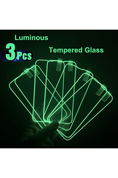 TSG CONNECT واقي شاشة فلورسنت لجهاز iPhone 15 (عبوة كومبو من 3 قطع)