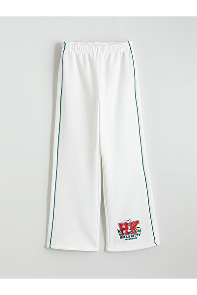 LC Waikiki Εκρού Φούτερ με ελαστική μέση Hello Kitty με τύπωμα για κορίτσια