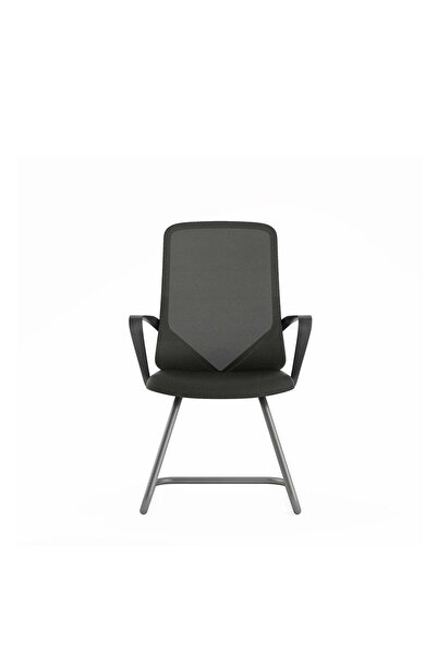 prowork Joey Conference Mesh Chair with Adjustable Height & Fixed Arms - Black