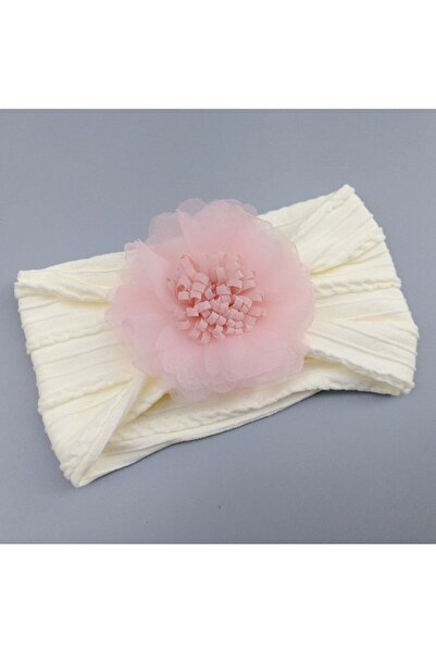 Superbaby Bentita galbena lata cu model din tesatura si fundita din tulle