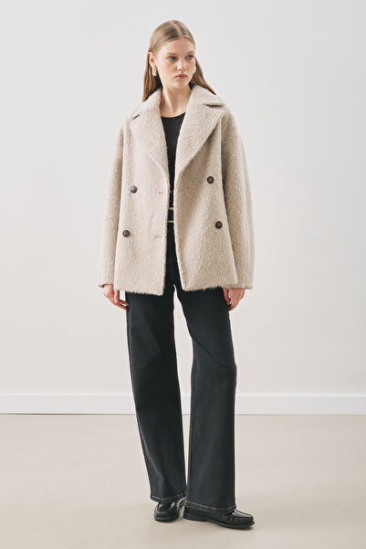 Manuka Boucle Double-Breasted Coat Mink