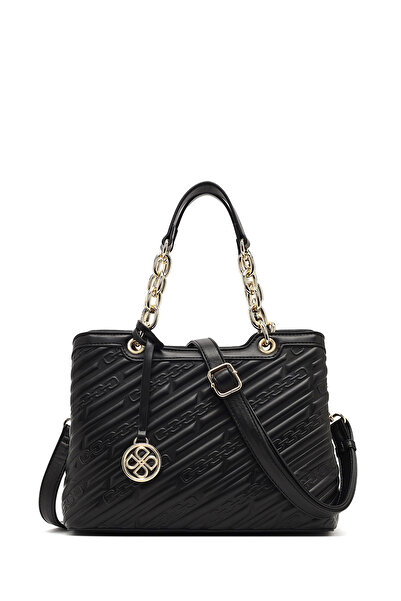 Derimod Women's Black Long Strap Printed Handle Bag 25Wbd286126