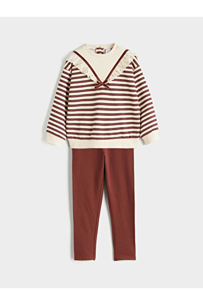 LC Waikiki LCW Kids Brown guler tip Peter Pan Swea tricou și jambiere pentru ...