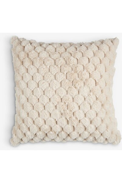 DavidaHome Faux fur pillow, removable cover, 45 x 45 cm, beige