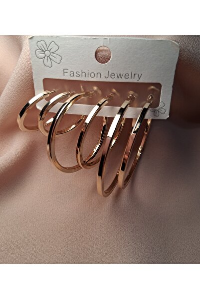 TwinRoots Non-Tarnish Steel Gold Color Earring Set