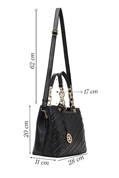 Derimod Women's Black Long Strap Printed Handle Bag 25Wbd286126