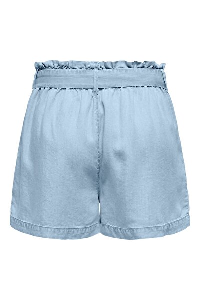 ONLY Onlcharis Life Hw Belt Shorts Cc Wvn Women's Light Blue Denim Shorts - 15338315