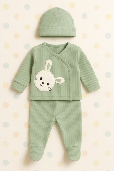 TURCIA Set bebeluși Nana din 3 piese – bluză, pantaloni și căciulă din bumbac...